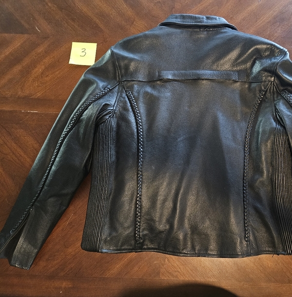 Leather King Black Quilted Leather Jacket - Picture 5 of 6